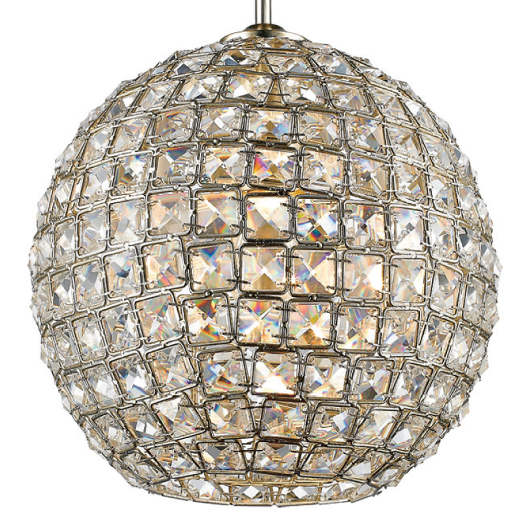 1 Light Distressed Twilight Glam  Crystal  Eclectic Mini Chandelier Draped In Square Faceted Jewels Crystal - C193-7800-DT