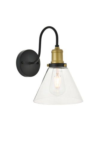ZC121-LD4017W7BRB - Living District: Histoire 1 light brass and black Wall Sconce