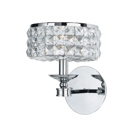 1 Light Polished Chrome Crystal Sconce Draped In Clear Hand Cut Crystal - C193-801-CH-CL-MWP