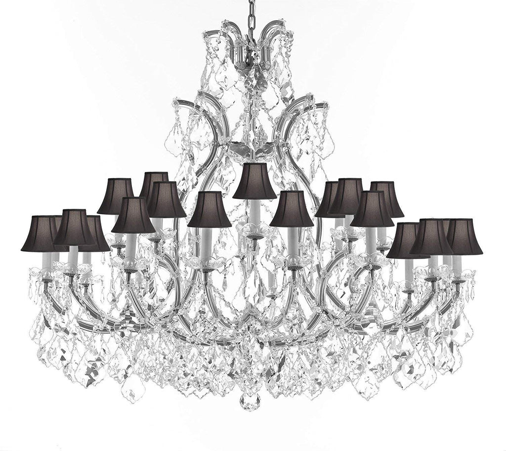 Crystal Chandelier Lighting Chandeliers H41"X W46" Great for the Foyer, Entry Way, Living Room, Family Room and More w/Black Shades - A83-B62/CS/BLACKSHADES/52/2MT/24+1