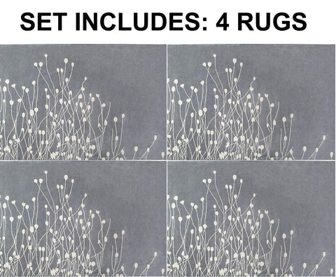 Set of 4 - Floral Hand-Tufted Transitional Contemporary Wool Rug Area Rug 5 X 7 - 4EA J10-IN-201-5X7