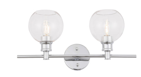 ZC121-LD2314C - Living District: Collier 2 light Chrome and Clear glass Wall sconce