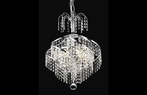 ZC121-V8052D14C/RC - Regency Lighting: Spiral 3 light Chrome Pendant Clear Royal Cut Crystal