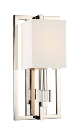 1 Light Polished Nickel Modern Sconce Draped In Crystal Cubes - C193-8881-PN