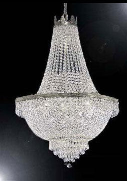 French Empire Crystal Chandelier Lighting H30" X W24" - A93-Silver/870/9