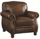 Set of 3 - Montbrook Rolled Arm Sofa + Loveseat + Chair Hand Rubbed Brown - D300-10021