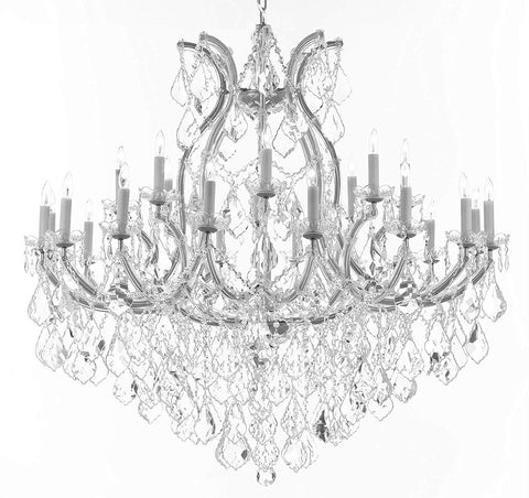 Swarovski Crystal Trimmed Chandelier Lighting Chandeliers H46" X W46" Dressed with Large, Luxe Crystals! - Great for The Foyer, Entry Way,Living Room, Family Room and More! - A83-B90/CS/2MT/24+1SW
