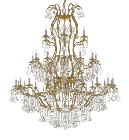 Large Foyer Iron Chandelier Chandeliers Lighting with Crystal! H60" x W52" - A83-CG/3031/36+1