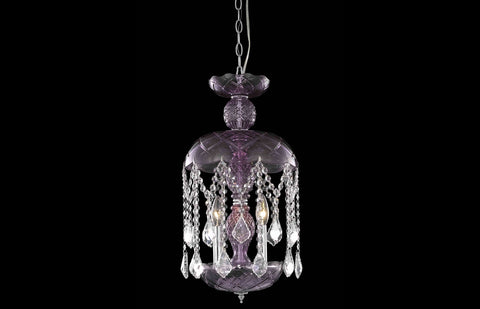 C121-7803D11PE/RC - Regency Lighting: Baroque 3 light Purple Pendant Clear Royal Cut Crystal