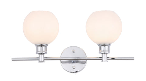 ZC121-LD2315C - Living District: Collier 2 light Chrome and Frosted white glass Wall sconce