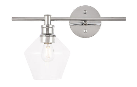 ZC121-LD2304C - Living District: Gene 1 light Chrome and Clear glass left Wall sconce