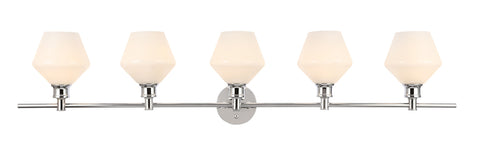 ZC121-LD2325C - Living District: Gene 5 light Chrome and Frosted white glass Wall sconce
