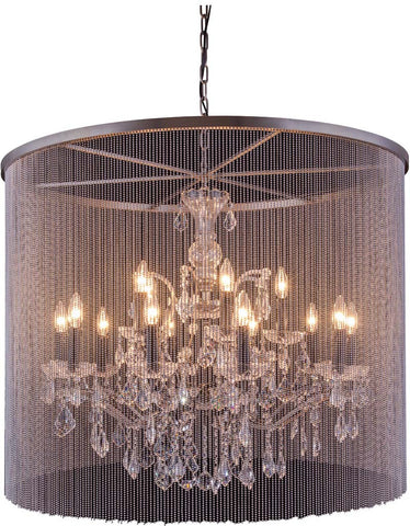 C121-1131D36MB/RC By Elegant Lighting - Brooklyn Collection Mocha Brown Finish 15 Lights Pendant lamp