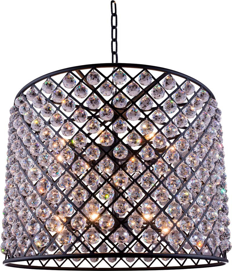 C121-1206D35MB/RC By Elegant Lighting - Madison Collection Mocha Brown Finish 12 Lights Pendant lamp