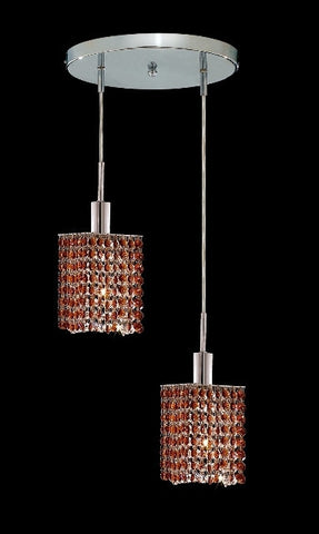 C121-1282D-R-S-TO/RC By Elegant Lighting Mini Collection 2 Lights Pendant Chrome Finish