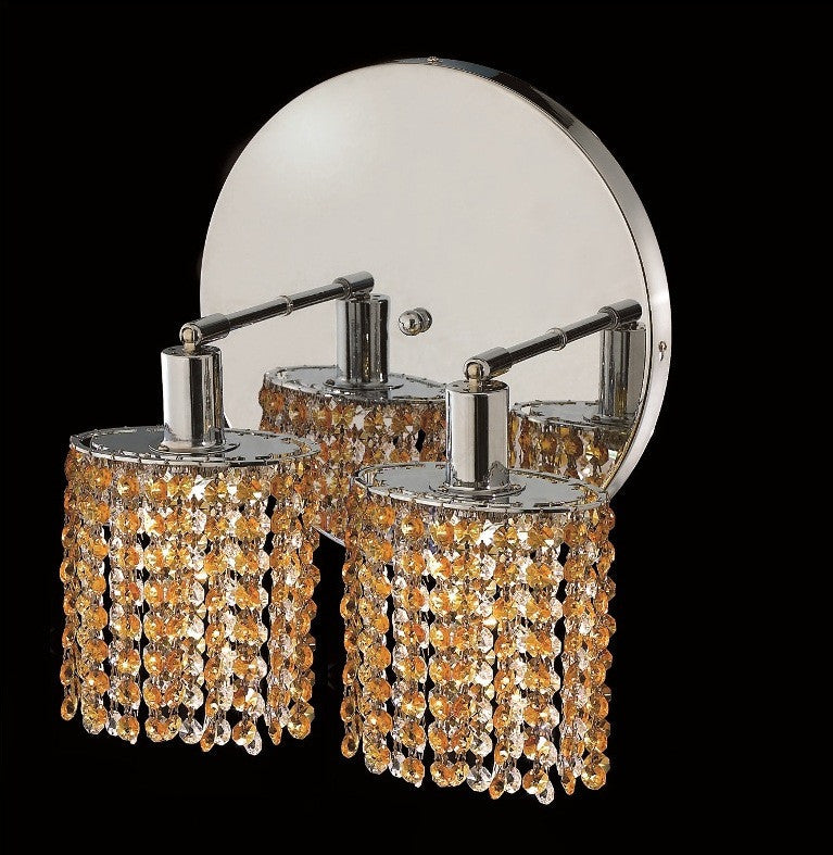 C121-1282W-R-E-LT/RC By Elegant Lighting Mini Collection 2 Lights Wall Sconce Chrome Finish