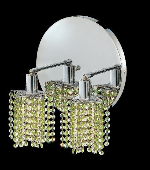 C121-1282W-R-P-LP/RC By Elegant Lighting Mini Collection 2 Lights Wall Sconce Chrome Finish