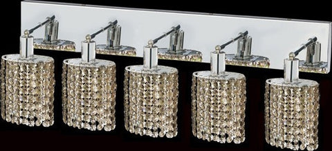 C121-1285W-O-E-GT/RC By Elegant Lighting Mini Collection 5 Lights Wall Sconce Chrome Finish