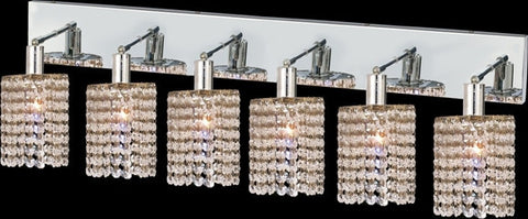 C121-1286W-O-R-CL/RC By Elegant Lighting Mini Collection 6 Lights Wall Sconce Chrome Finish
