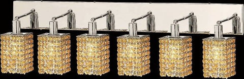 C121-1286W-O-S-LT/RC By Elegant Lighting Mini Collection 6 Lights Wall Sconce Chrome Finish