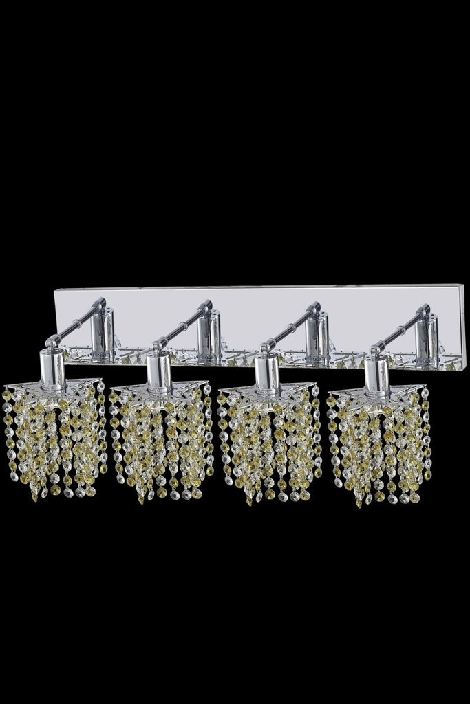 C121-1384W-O-P-GT/RC By Elegant Lighting Mini Collection 4 Light Wall Sconces Chrome Finish
