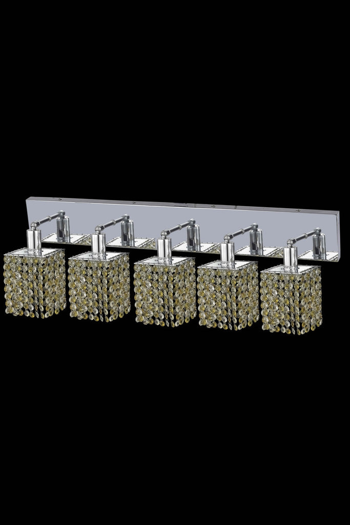 C121-1385W-O-S-TO/RC By Elegant Lighting Mini Collection 5 Light Wall Sconces Chrome Finish