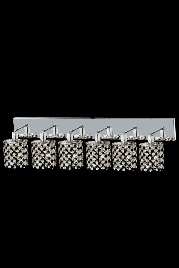 C121-1386W-O-R-GT/RC By Elegant Lighting Mini Collection 6 Light Wall Sconces Chrome Finish