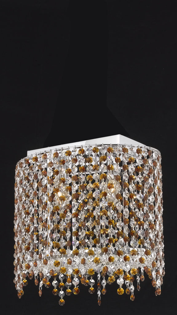C121-1392D14C-LP/RC By Elegant Lighting Moda Collection 2 Light Wall Sconces Chrome Finish