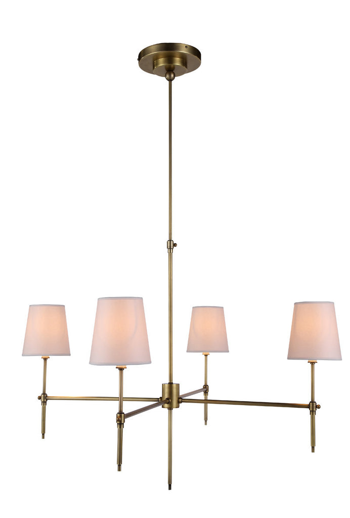 C121-1412G36BB By Elegant Lighting - Baldwin Collection Burnish Brass Finish 4 Lights Pendant lamp