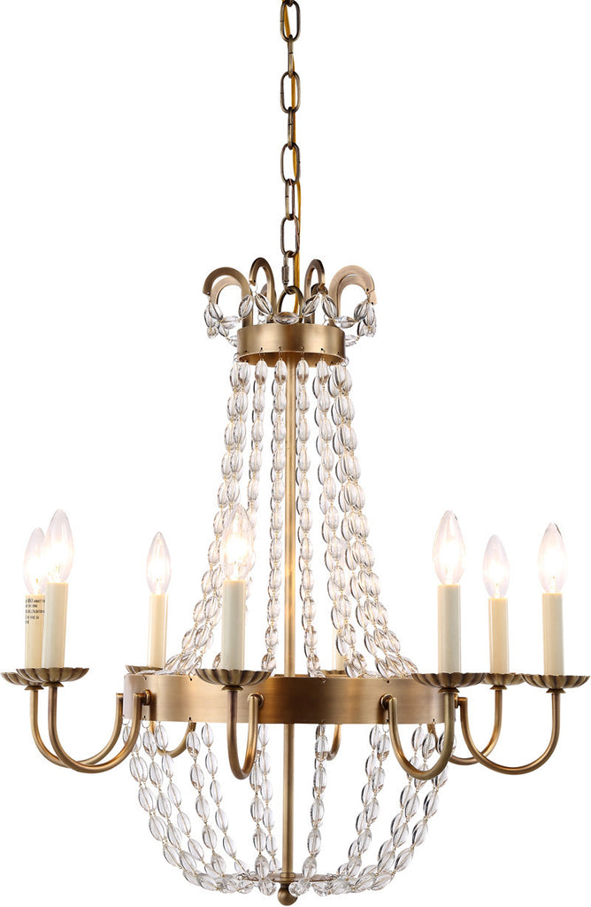 C121-1433D24BB By Elegant Lighting - Roma Collection Burnished Brass Finish 8 Lights Pendant Lamp