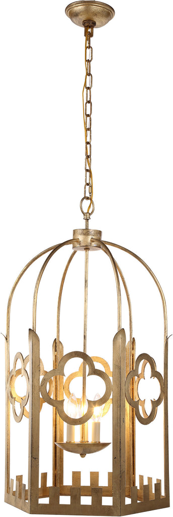 C121-1440D23GI By Elegant Lighting - Chalice Collection Golden Iron Finish 4 Lights Pendant Lamp