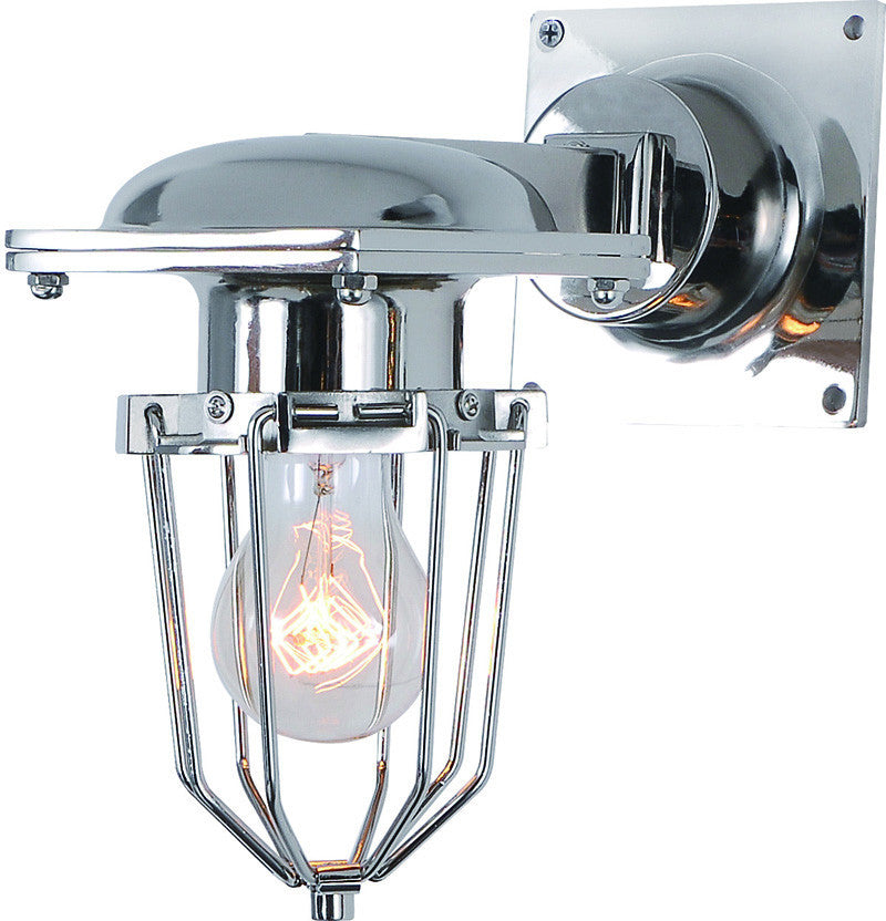 C121-1451W9C By Elegant Lighting - Kingston Collection Chrome Finish 1 Light Wall Sconce