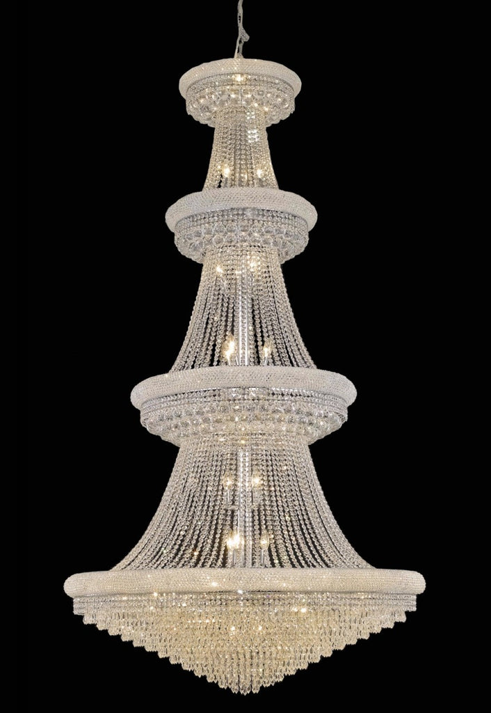 C121-1802G48C/RC By Elegant Lighting Primo Collection 42 Light Chandeliers Chrome Finish