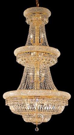C121-1803G30G/S By Elegant Lighting Primo Collection 32 Lights Chandelier Gold Finish