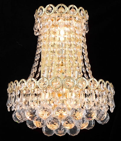 ZC121-V1901W12SG/RC By Elegant Lighting Century Collection 3 Light Chandeliers Gold Finish