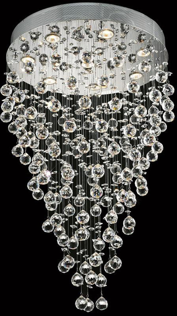 C121-2006D24C(LED)/RC By Elegant Lighting Galaxy Collection 8 Light Dining Room Chrome Finish