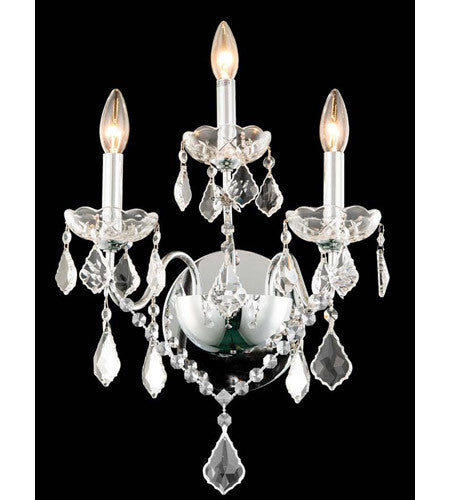 ZC121-V2015W3C/EC By Elegant Lighting - St. Francis Collection Chrome Finish 3 Lights Wall Sconce