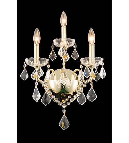 ZC121-V2015W3G/EC By Elegant Lighting - St. Francis Collection Gold Finish 3 Lights Wall Sconce