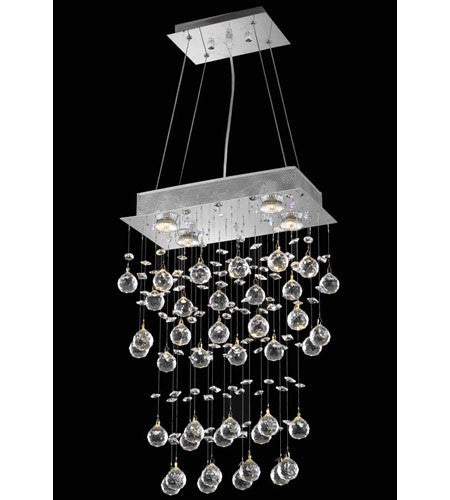 C121-2021D16C(LED)/RC By Elegant Lighting Galaxy Collection 4 Light Dining Room Chrome Finish