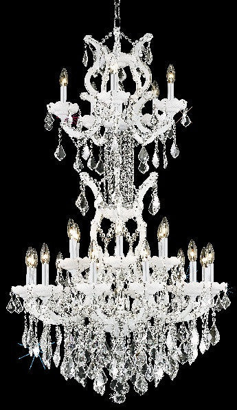 C121-2800D30SWH/RC By Elegant Lighting Maria Theresa Collection 25 Light Chandeliers White Finish