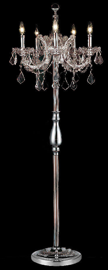 C121-2800FL19C/RC By Elegant Lighting Maria Theresa Collection 5 Light Floor Lamps Chrome Finish