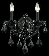 C121-2800W2B/RC By Elegant Lighting Maria Theresa Collection 2 Lights Wall Sconce Black Finish