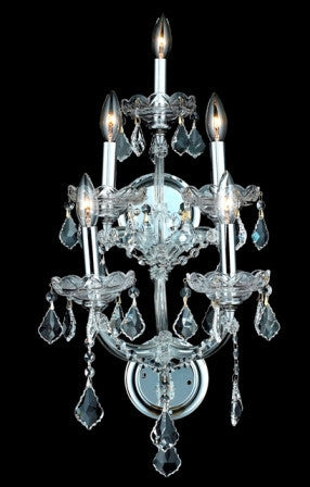 C121-2800W5C By Regency Lighting-Maria Theresa Collection Chrome Finish 5 Lights Wall Sconce