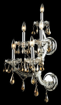 C121-2801W5C-GT By Regency Lighting-Maria Theresa Collection Chrome Finish 5 Lights Wall Sconce