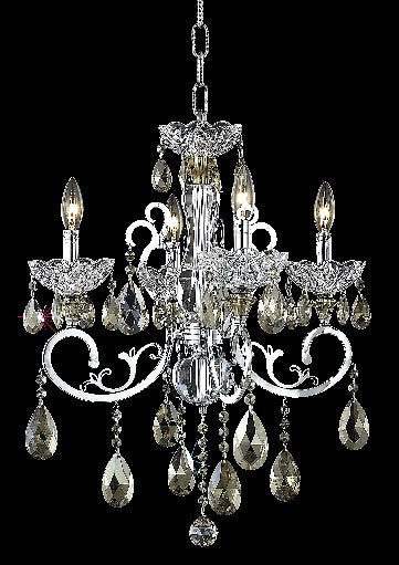 C121-2830D20C-GT/RC By Elegant Lighting Aria Collection 4 Light Chandeliers Chrome Finish