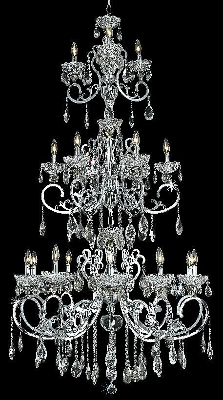 C121-2830G80C/RC By Elegant Lighting Aria Collection 19 Light Chandeliers Chrome Finish