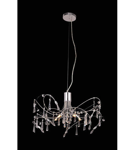 C121-3203D22C/RC By Elegant Lighting Galactic Collection 5 Light Pendent lamp Chrome Finish
