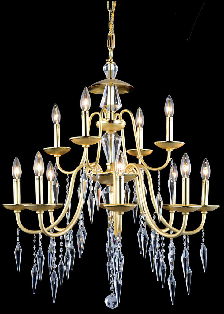 C121-5006D28PG/EC By Elegant Lighting - Gracieux Collection Polished Gold Finish 12 Lights Dining Room