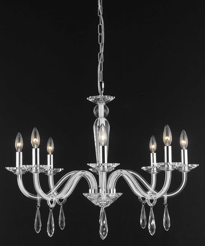 C121-6908D29WH/EC By Elegant Lighting Avalon Collection 8 Light Chandeliers White Finish