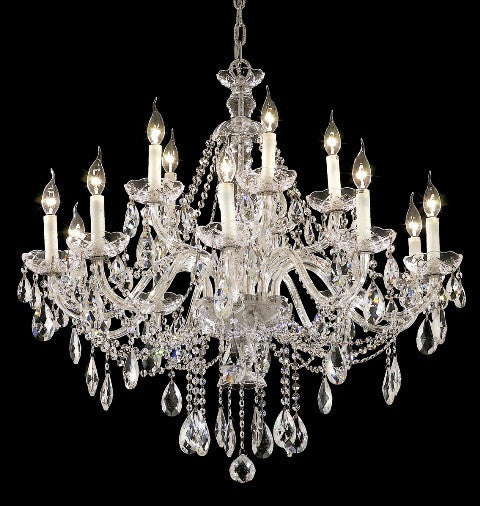 C121-7829G35C/RC By Elegant Lighting Alexandria Collection 15 Light Chandeliers Chrome Finish